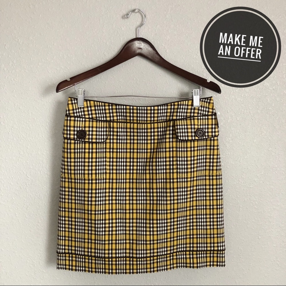 Harold’s Plaid Yellow + Brown Skirt